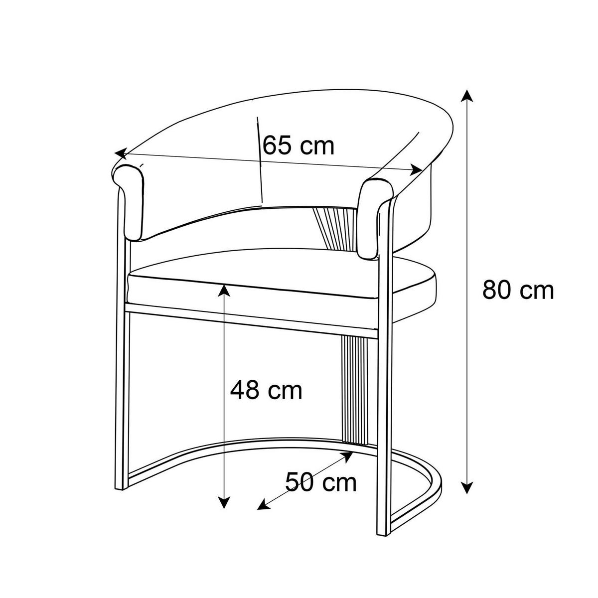 ARMLEHNENSTUHL MOUNIR - Beige/Goldfarben, Textil (65/80/53cm) - Lookway