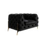 CHESTERFIELD-SESSEL Lexi Schwarz Samt - Goldfarben/Schwarz, Holz/Textil (125/75/100cm) - S-Style Möbel