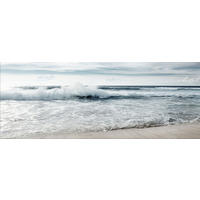 GLASBILD 80x30 cm Wellen am Meer - Beige, Glas (80/30cm) - artissimo