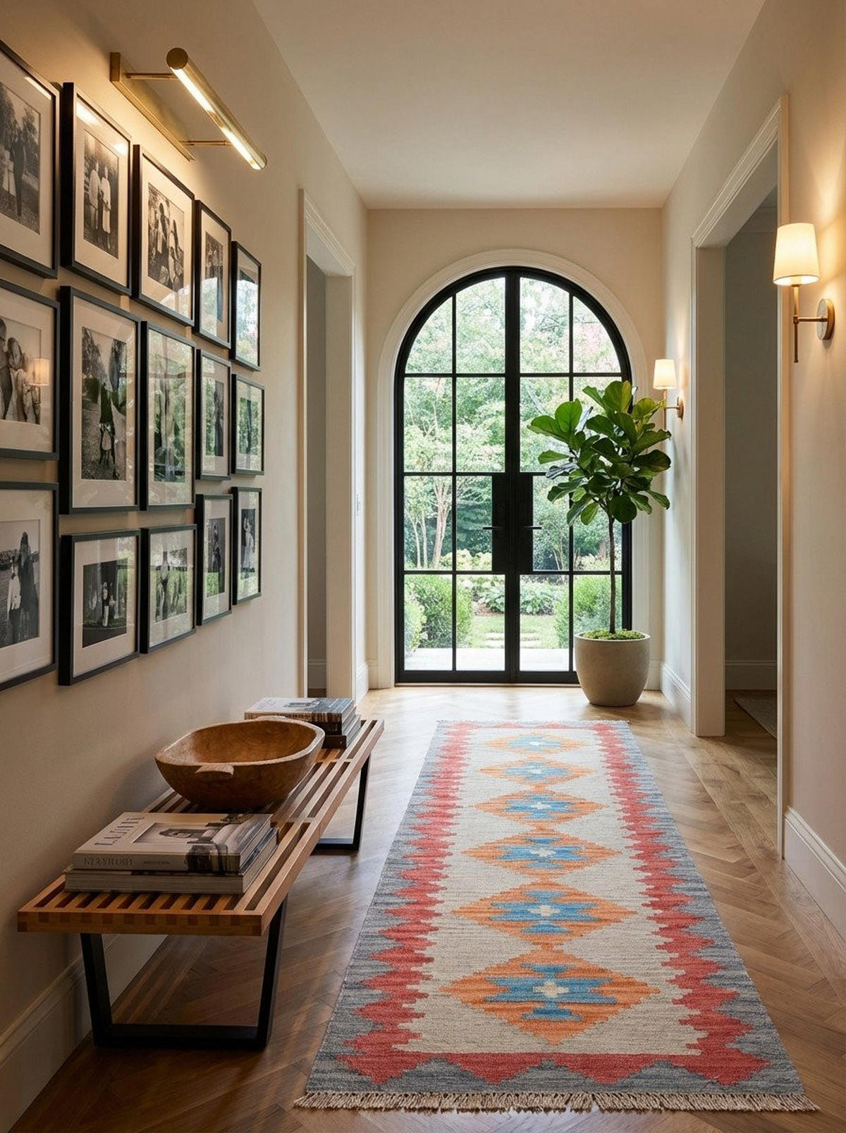 LÄUFER Gashgai Kelim Grau 196/58 cm Schurwolle - Grau, Textil (58/196cm) - Looma