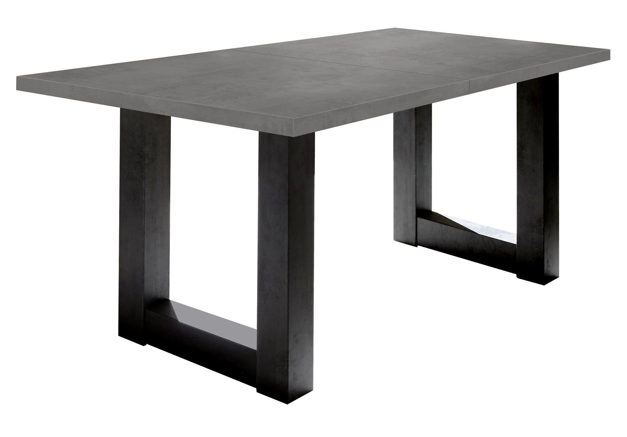 ESSTISCH ausziehbar Eila 7 160 x 90 x 75 Esszimmertisch Schwarzstahl/Graphit - Grau, Holz (160/90/75cm) - 58aufmkessel