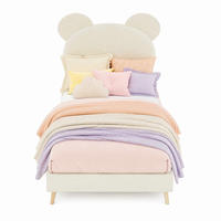 POLSTERBETT 90/200 mit Stauraum und Cartoon-Kopfteil in Beige - Beige, Holzwerkstoff/Textil (90/200cm) - EVRYAE