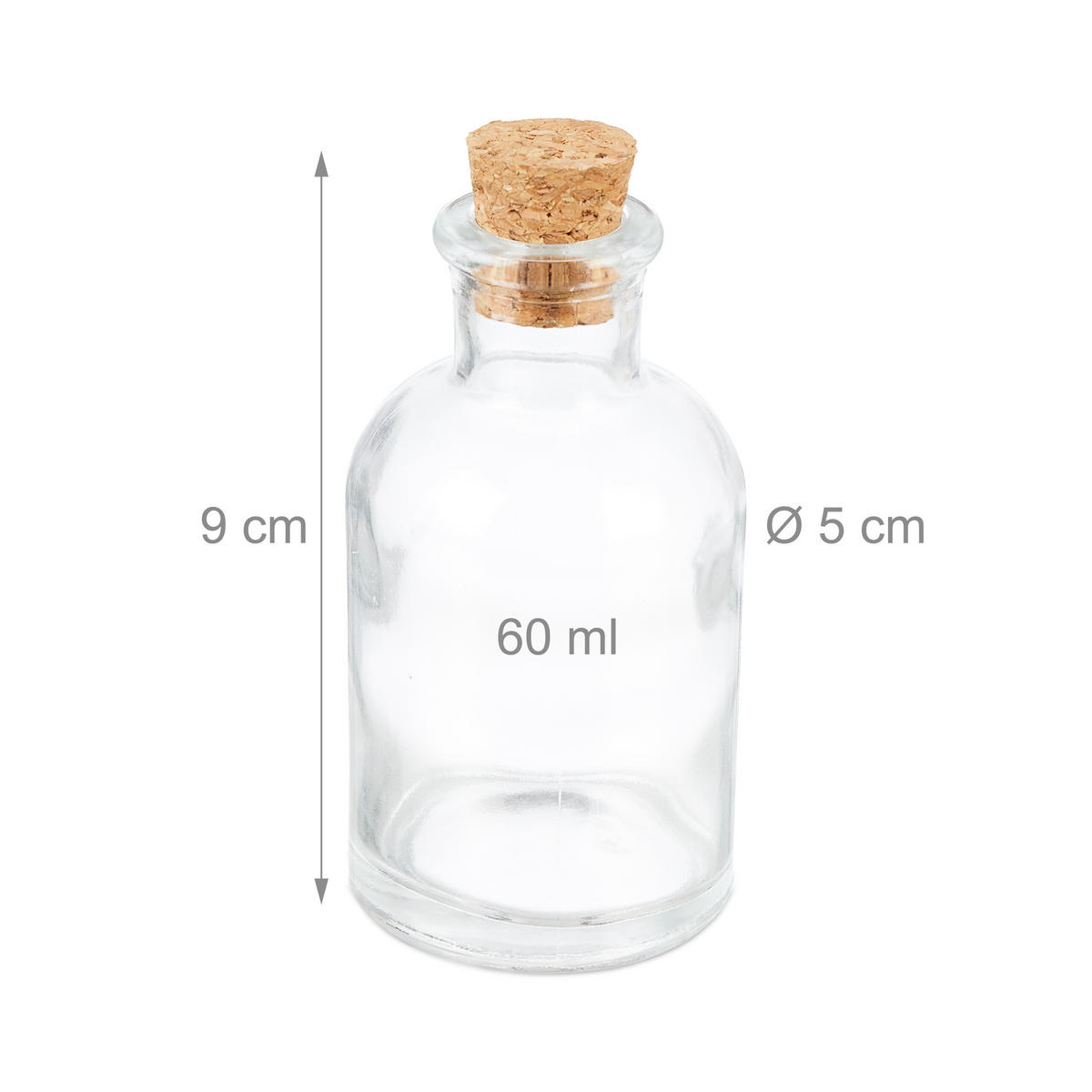 DEKOGLÄSER - Transparent, Glas/Naturmaterialien (5/9/5cm) - Relaxdays