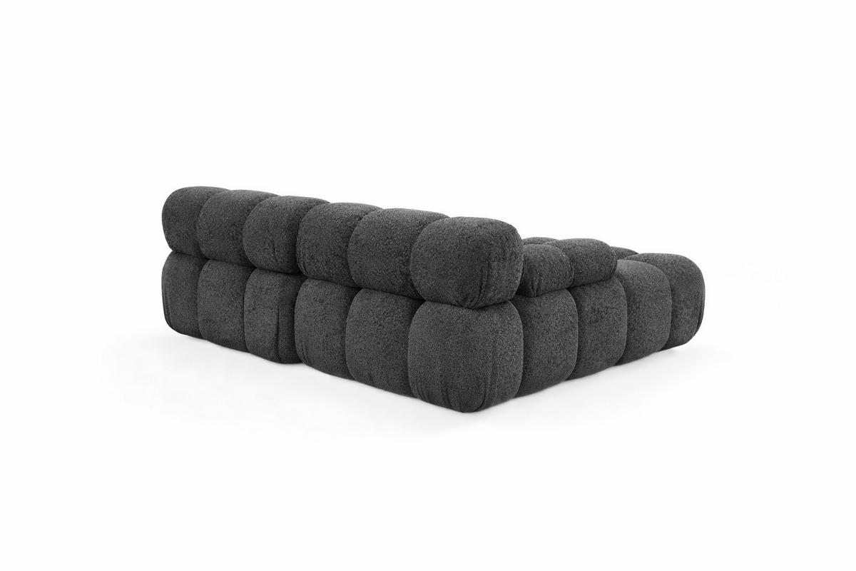 CHAISELONGUE Modular, Veloursstoff Salvador, Rosa, Rechts, Selia - Graphitfarben/Rosa, Holz (190/160cm) - Kaiser Möbel
