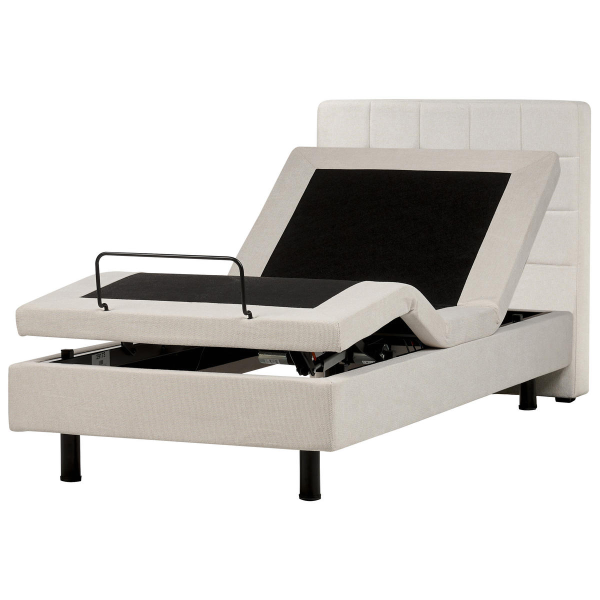 POLSTERBETT verstellbar 90x200 cm Beige Duke - Beige, Textil (90/200cm) - Beliani