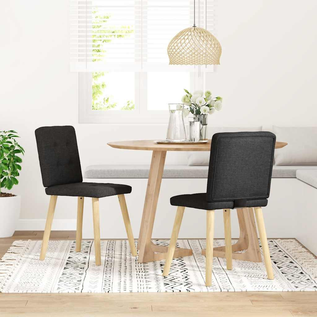 ESSZIMMERSTÜHLE 2 Stk. Schwarz Stoff 45*54*86cm - Schwarz, Metall (45/86/54cm) - ZMH