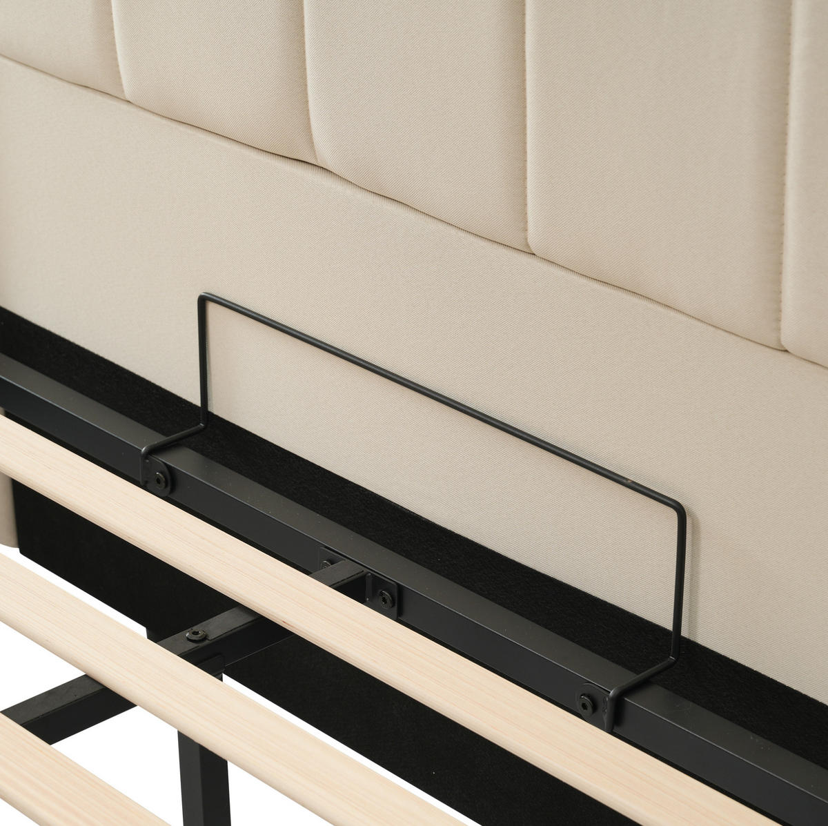 POLSTERBETT mit Stauraum, LED & Ladefunktion 160x200 cm Leinen Beige - Beige, Metall (160/200cm) - Meubliv
