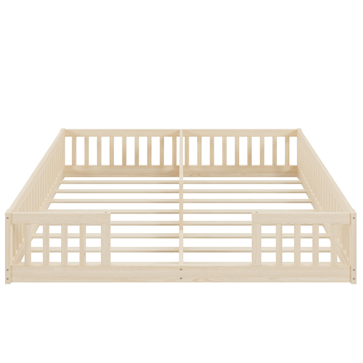 BODENBETT 90/200 cm DE-03167, als 2er-Set mit Gitter und Lattenrost, in Natur - Naturfarben, Holz/Holzwerkstoff (90/200cm) - ComfortXL