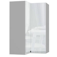 ECKHÄNGESCHRANK Avellino W14/60 Grau / Weiß Acryl Hochglanz 60 / 60 / 96cm - Weiß Hochglanz/Grau, Holz/Holzwerkstoff (60/96/60cm) - Feldmann-Wohnen