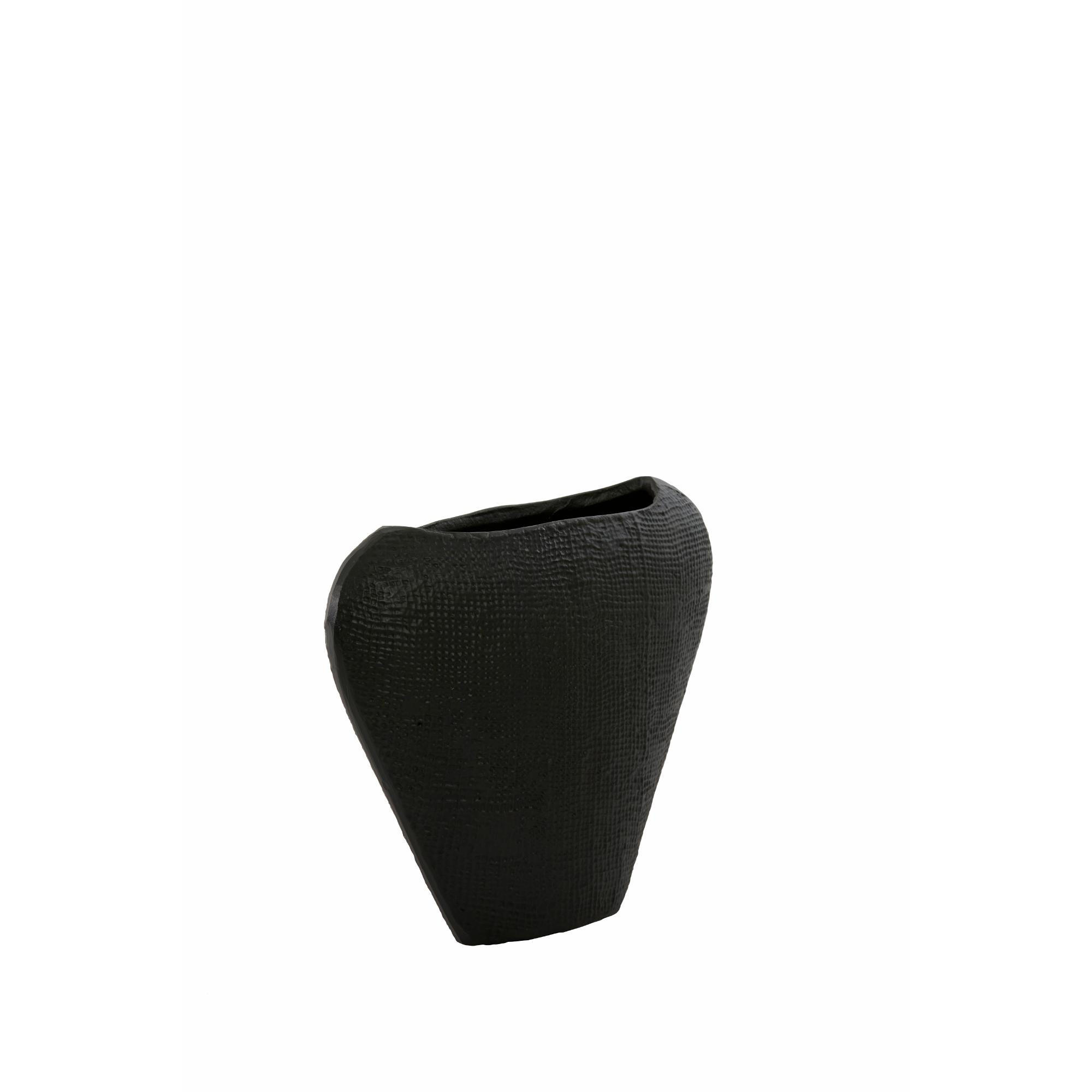 VASE Mayoro Schwarz 32/9/23 cm - Schwarz, Metall (23cm) - Light & Living