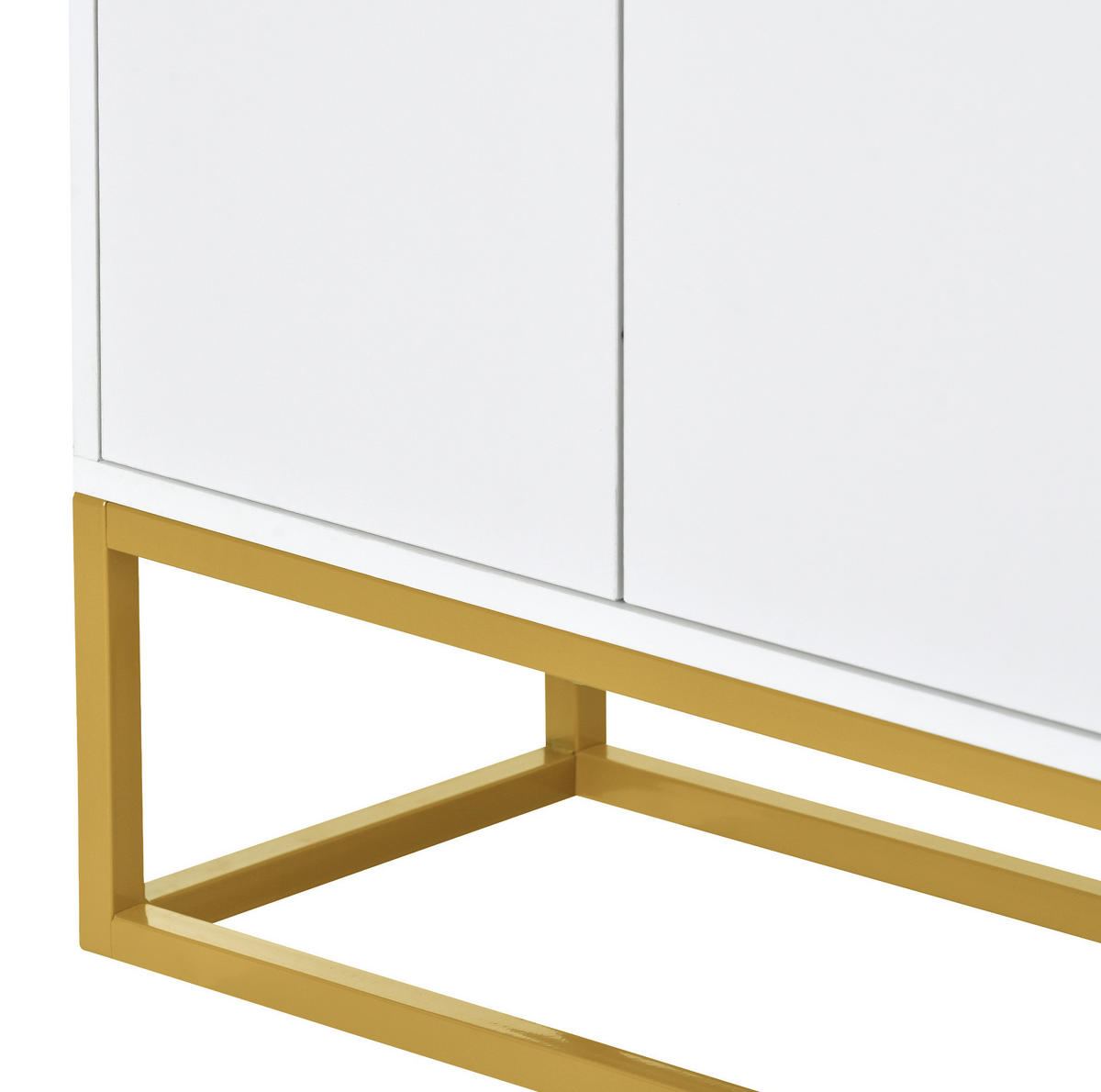 SIDEBOARD grifflos 120 x 30 x 80 cm Weiß 4-türig - Weiß, Holzwerkstoff (120/80/30cm) - Meubliv