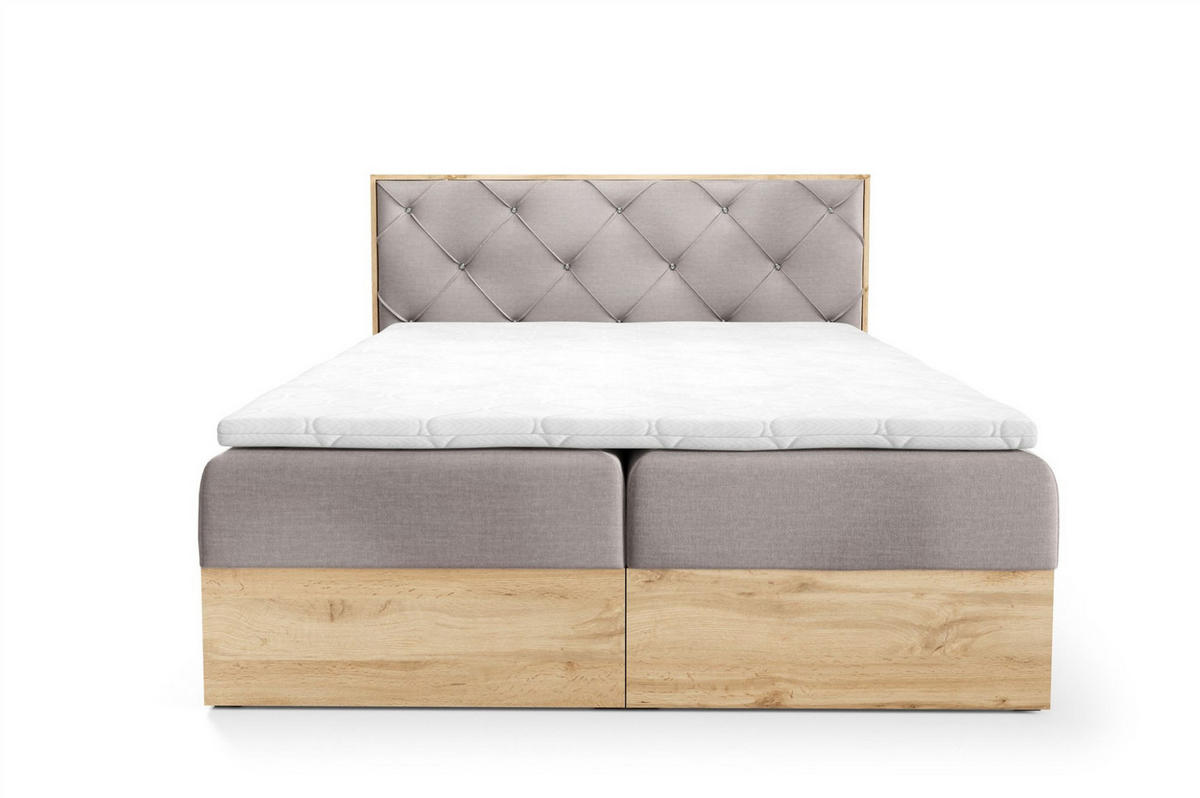 BOXBETT Helios Premium - Creme, Holzwerkstoff/Textil (120/200cm) - Fun Möbel
