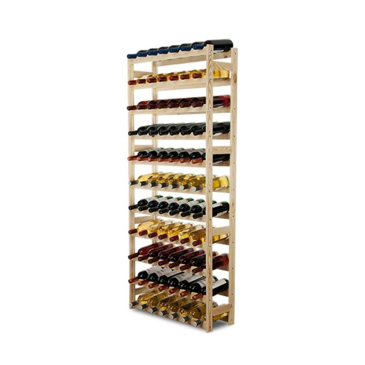 WEINREGAL Pinotwine 166x72x25 cm 77 Flaschen Massives Kiefernholz Natur Unbehandelt - Naturfarben, Holz (72/166/25cm) - PROREGAL