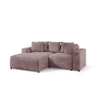 ECKSOFA Megan Xs In Stoff Poso - Altrosa, Holzwerkstoff/Textil (240/165cm) - Fun Möbel