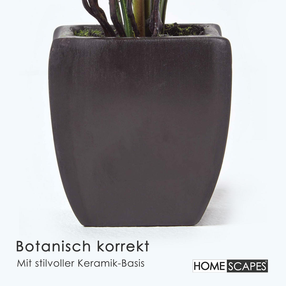 KUNSTBLUME Orchidee rosa im Deko-Topf, 38 cm - Rosa, Kunststoff (38cm) - Homescapes