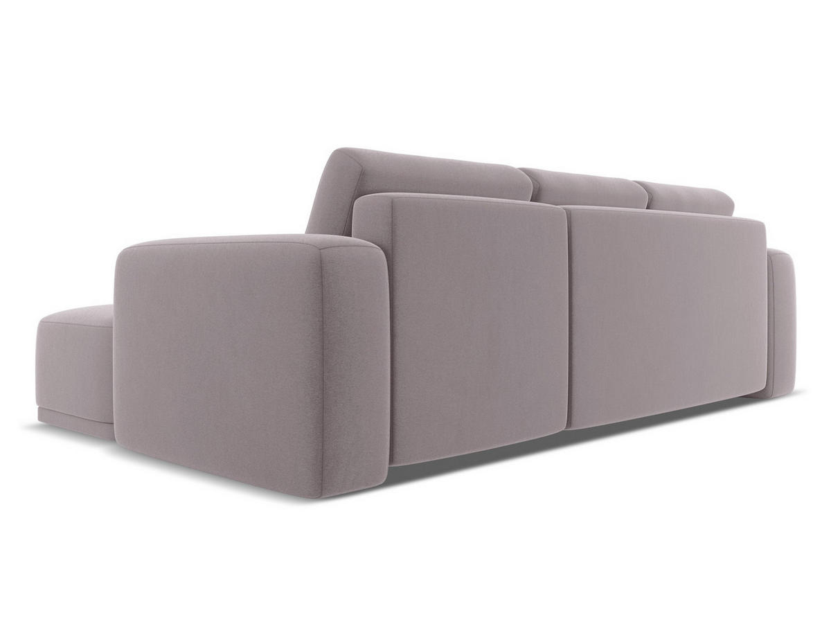 ECKSOFA mit Schlaffunktion Samt Stoff Violett - Lila/Flieder, Kunststoff/Textil (258/160cm) - Makamii