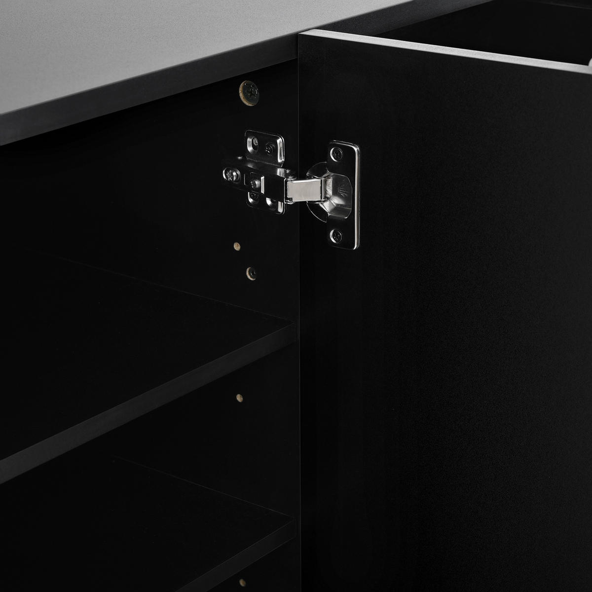 SCHUHSCHRANK in Schwarz und Naturfarben Schuhkommode mit LED-Beleuchtung für 14–18 Paar Schuhe, B105/T39.5/H100.5 cm - Schwarz/Naturfarben, Holzwerkstoff/Metall (105/100.5/39.5cm) - STILVORA
