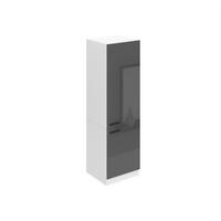 HOCHSCHRANK SSL. 60x204 cm, mit 2 Türen, Silber Hochglanz - Silberfarben, Holz (60/204/57.6cm) - B BELINI GROUP