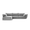 ECKSOFA links Kaelle aus Samt grau 4 Sitzplätze - Grau, Textil (171/308cm) - Micadoni