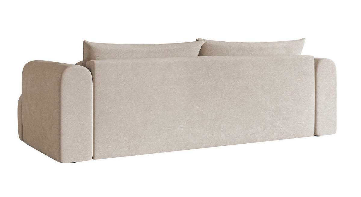 SCHLAFSOFA Dandelino Graubeige Velours - Greige/Schwarz, Kunststoff/Textil (250/90/112cm) - Selsey