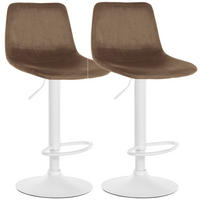 BARHOCKER 2er Set Samt braun - Braun, Textil/Metall (44/88/43cm) - CLP