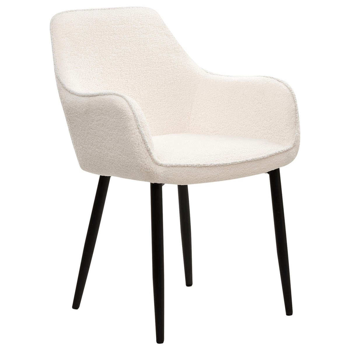 ESSZIMMERSTUHL 2er-Set Weiß Alden - Schwarz/Weiß, Textil (58/86/63cm) - Beliani