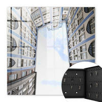 SCHLÜSSELBOX Schwarz 30x30 cm- Türöffnung nach rechts - Moderne Architektur - Weiß, Metall (30/30/5cm) - TULUP