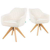 ARMLEHNSTUHL Mika-Finn 2er-Set - Honigeiche/Creme, Eichenholz/Holz (60/82/61cm) - DUBI Möbel