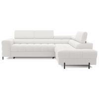 WOHNLANDSCHAFT FERUCCE Ecksofa L-Form – Polsterecke mit Schlaffunktion, Bettkasten & verstellbaren Kopfstützen 276 cm - Weiß, Kunststoff (276/200cm) - Wohnideebilder