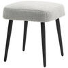 FUSSHOCKER Sitzhocker Quadratischer Schminkhocker mit Kaschmir-Optik, Stahlbeine - Hellgrau, Kunststoff (42/44/42cm) - HOMCOM