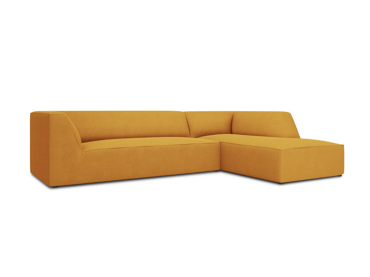ECKSOFA rechts Ruby aus strukturiertem Stoff gelb 4 Sitzplätze - Gelb, Textil (180/273cm) - Micadoni