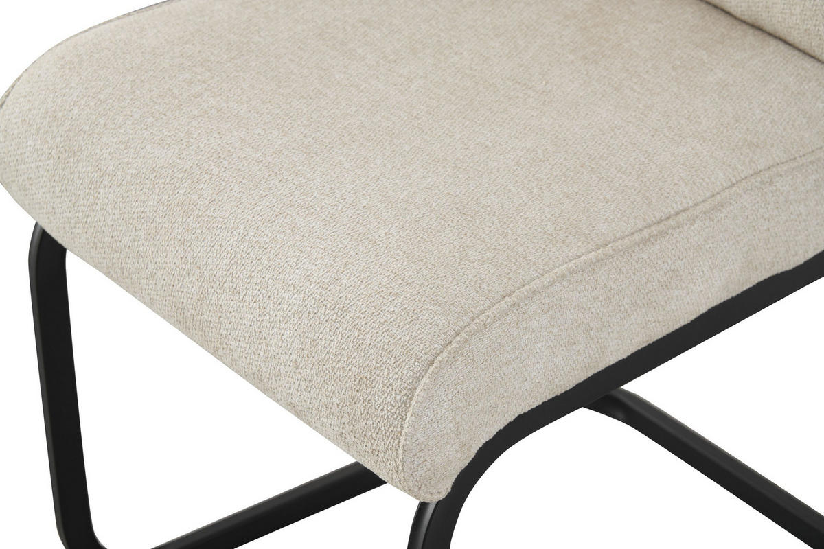 SCHWINGER-STUHL 2er Set Rom Stühle in Creme - gemütliches Design - B/H/T: 47x94x61 cm - Creme, Textil (61/94/47cm)