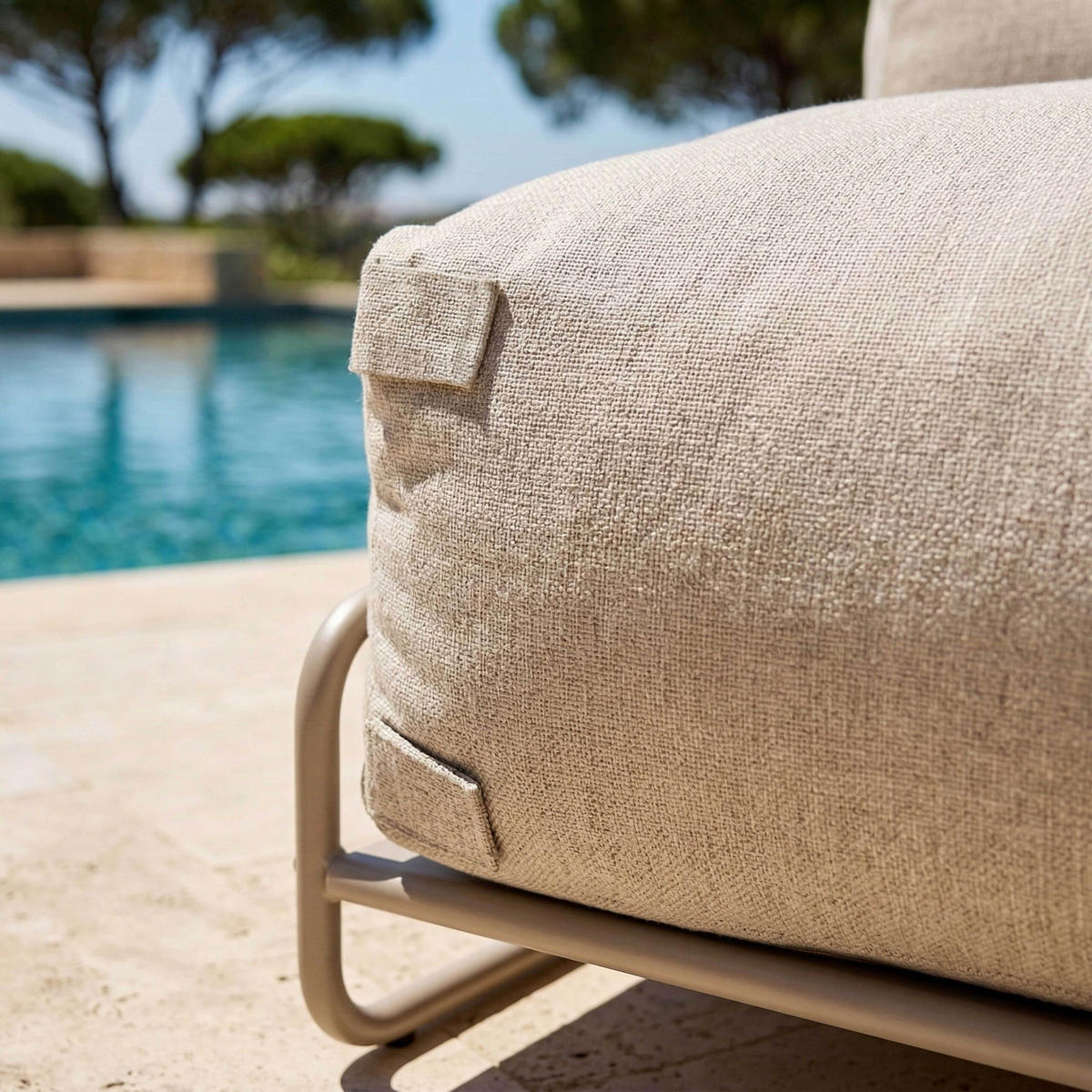 LOUNGESESSEL, Beige - Beige, Textil (97/77/97cm) - Oviala