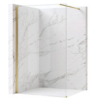 DUSCHWAND Rea Flexi Transparent / Brush Gold 80 - Goldfarben, Glas (120/80/195cm) - REA