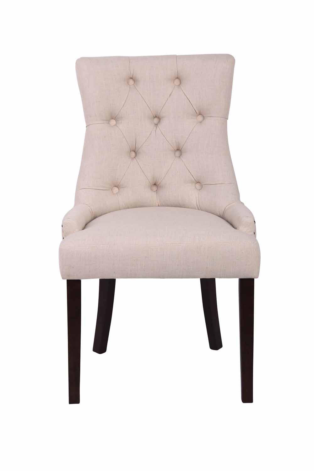 ESSZIMMERSTUHL Aboli, 2er Set Stoff, antik Creme - Dunkelbraun/Naturfarben, Holz/Textil (55/92/58cm) - TPFLiving