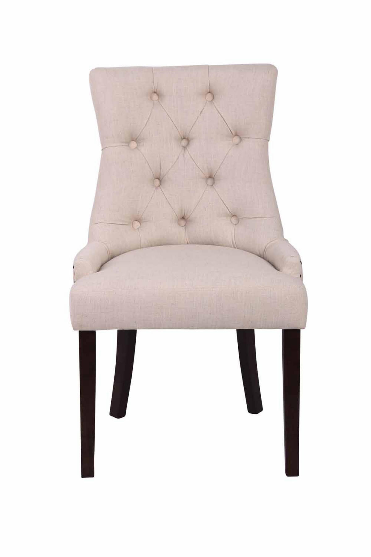 WOHNZIMMERSTUHL 2er Set Stoff creme - Creme, Holz/Textil (55/92/58cm) - CLP