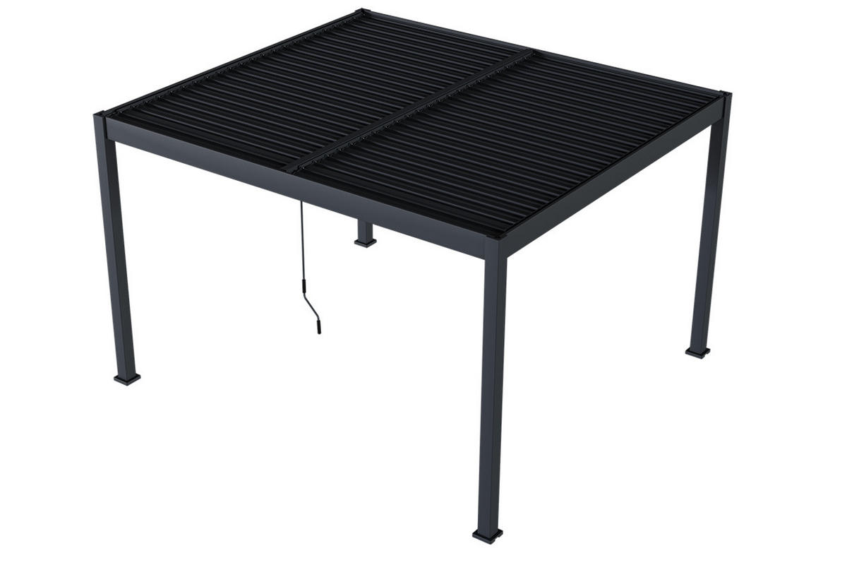 LAMELLENDACH-PERGOLA Oasis 3,6 x 4 m Anthrazit Aluminium - Grau, Kunststoff (80/175/120cm) - Green Spirit