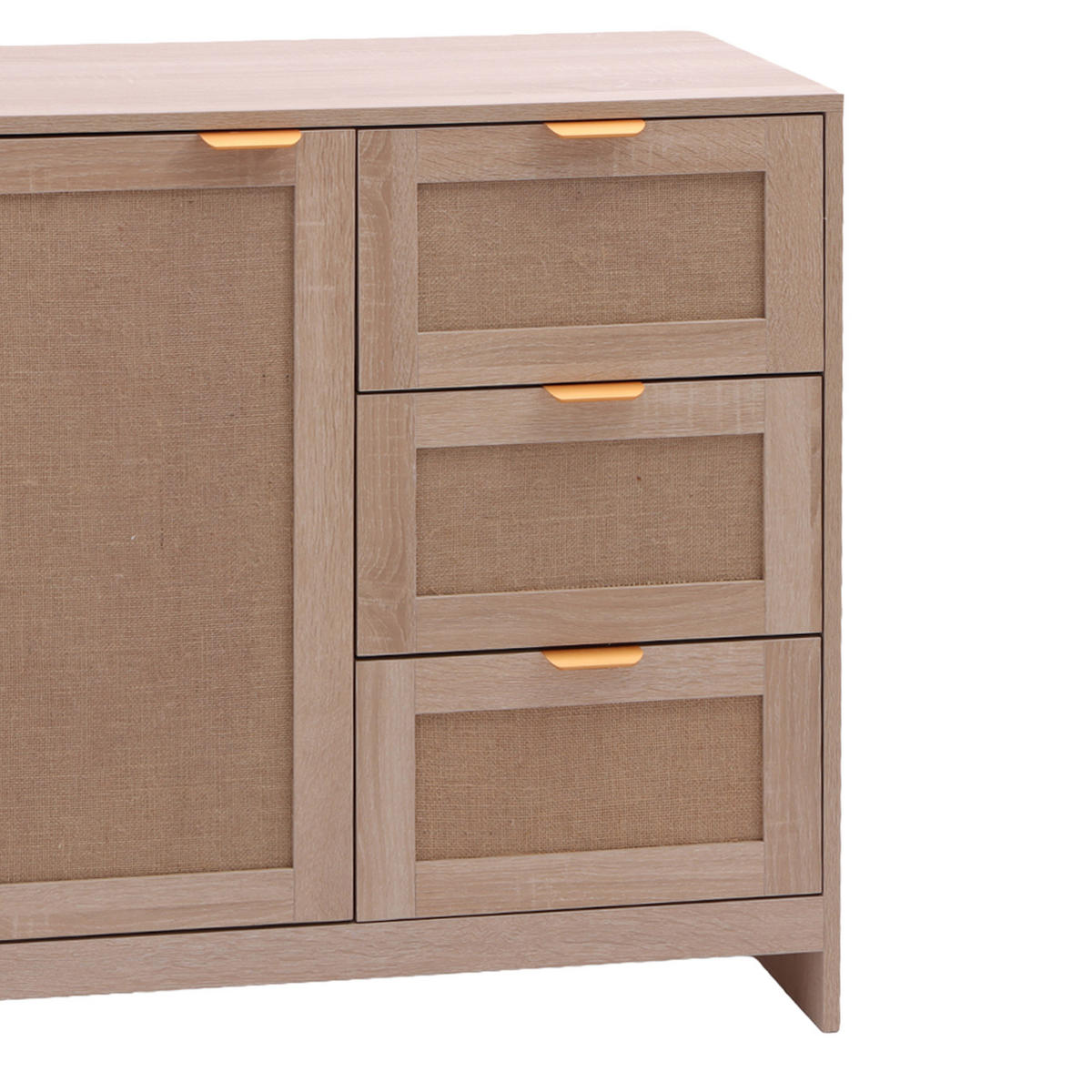 KOMMODE mit Tür 3 Schubladen Helles Holz 80/40/80 - Braun, Holz (80/80/40cm) - Mobili Rebecca