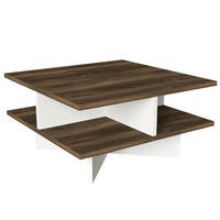 COUCHTISCH Hamton Walnuss Weiß - Walnussfarben/Weiß, Holzwerkstoff (60/60/31cm) - moebel17