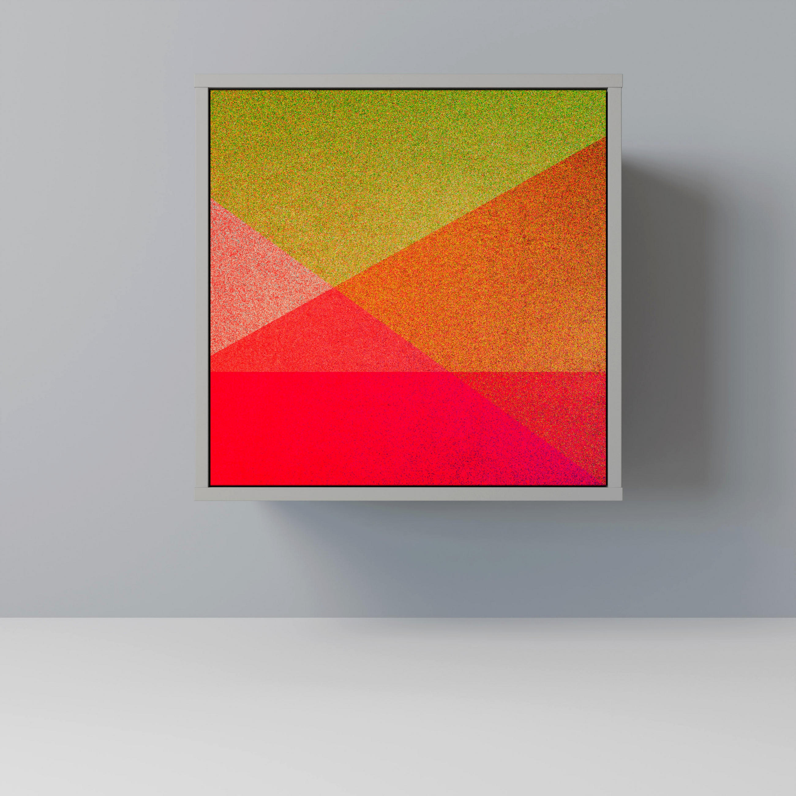 SIDEBOARD VIVID GEOMETRY, Grau, 57,5x42x57,5 cm, Ohne Füße - Multicolor/Grau, Holzwerkstoff (57.5/57.5/42cm) - SpaceRebels