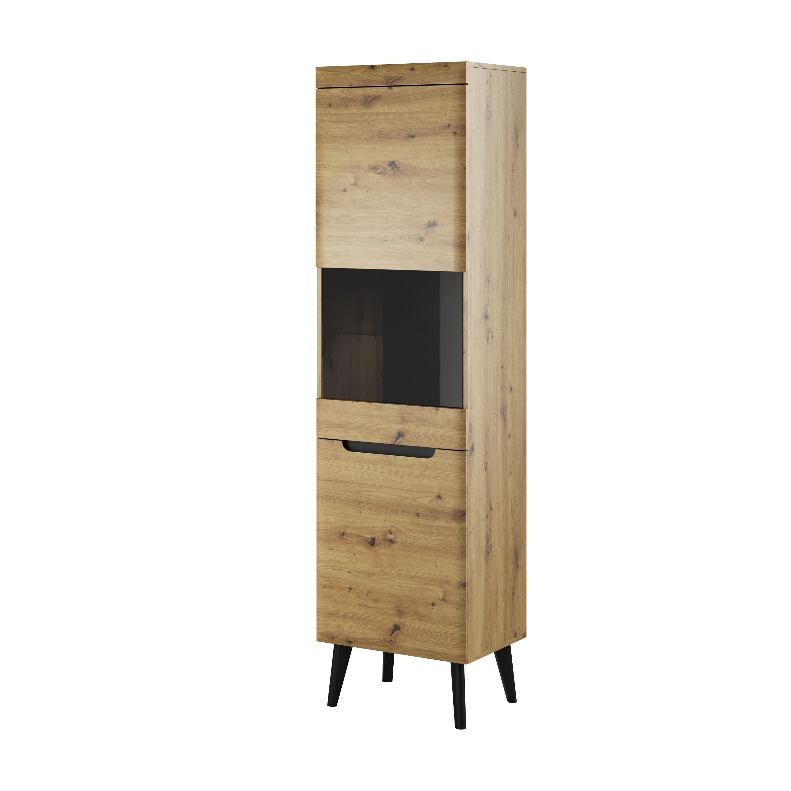 VITRINE in Eiche Artisan - Eiche Artisan, Holzwerkstoff (53/197/40cm) - MASSENO