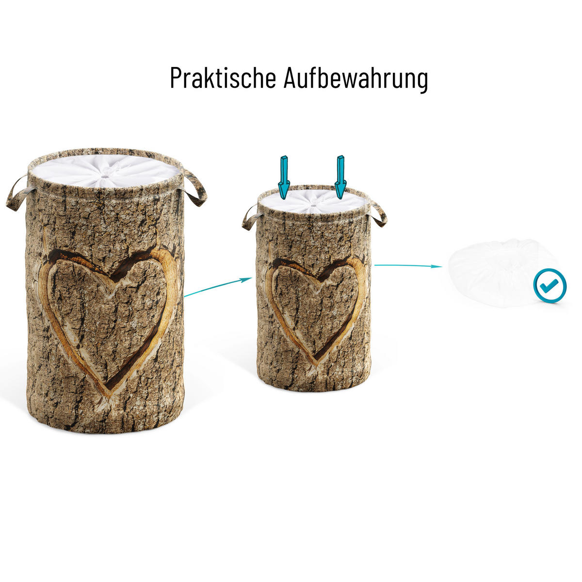 WÄSCHEKORB True Love - Braun, Textil (37/55/55cm) - Sanilo