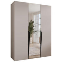 DREHTÜRENSCHRANK 202/150/52 3-türig - Beige/Schwarz, Holz/Metall (150/202/52cm) - Abiks Möbel