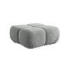 POUF Chenille Stoff Grau - Blau/Schwarz, Kunststoff/Textil (95/41/95cm) - LaMiaSofa