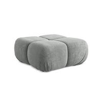 POUF Chenille Stoff Grau - Blau/Schwarz, Kunststoff/Textil (95/41/95cm) - LaMiaSofa