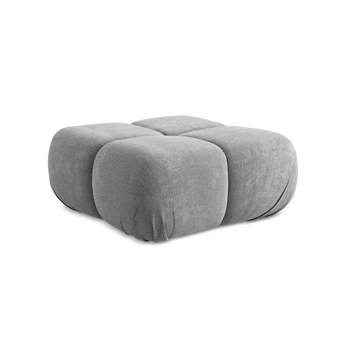POUF Chenille Stoff Grau - Blau/Schwarz, Kunststoff/Textil (95/41/95cm) - LaMiaSofa