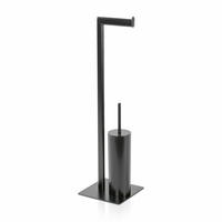 TOILETTENBÜRSTEN-/-PAPIERHALTER VELVET - Schwarz, Metall (20/71/20cm) - MÖVE