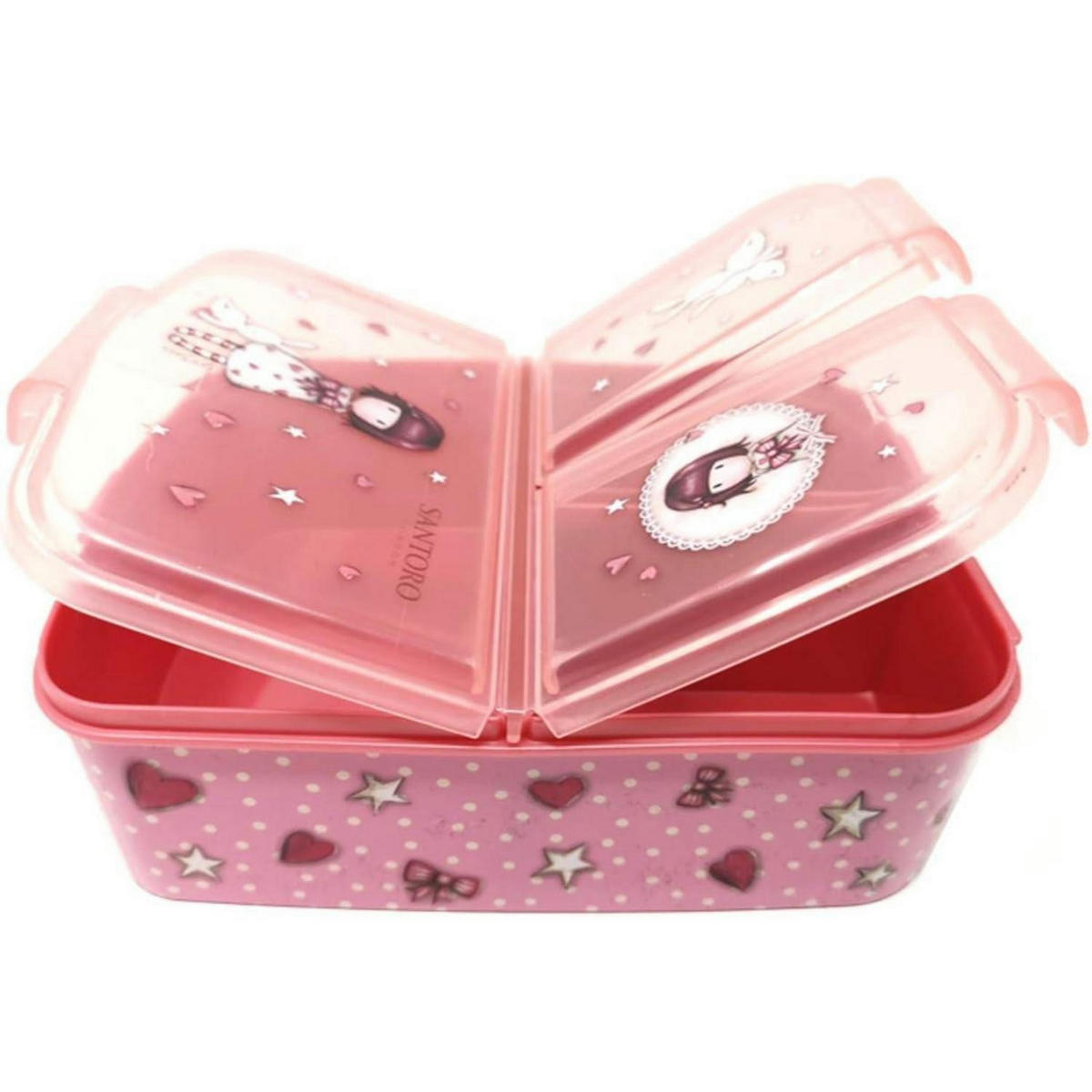 BROTDOSE mit Fächern Kunststoff BPA frei - Rosa, Kunststoff (14/7/18cm)