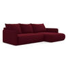 ECKSOFA mit Schlaffunktion Samt Stoff Rot - Bordeaux/Rot, Kunststoff/Textil (240/148cm) - LaMiaSofa