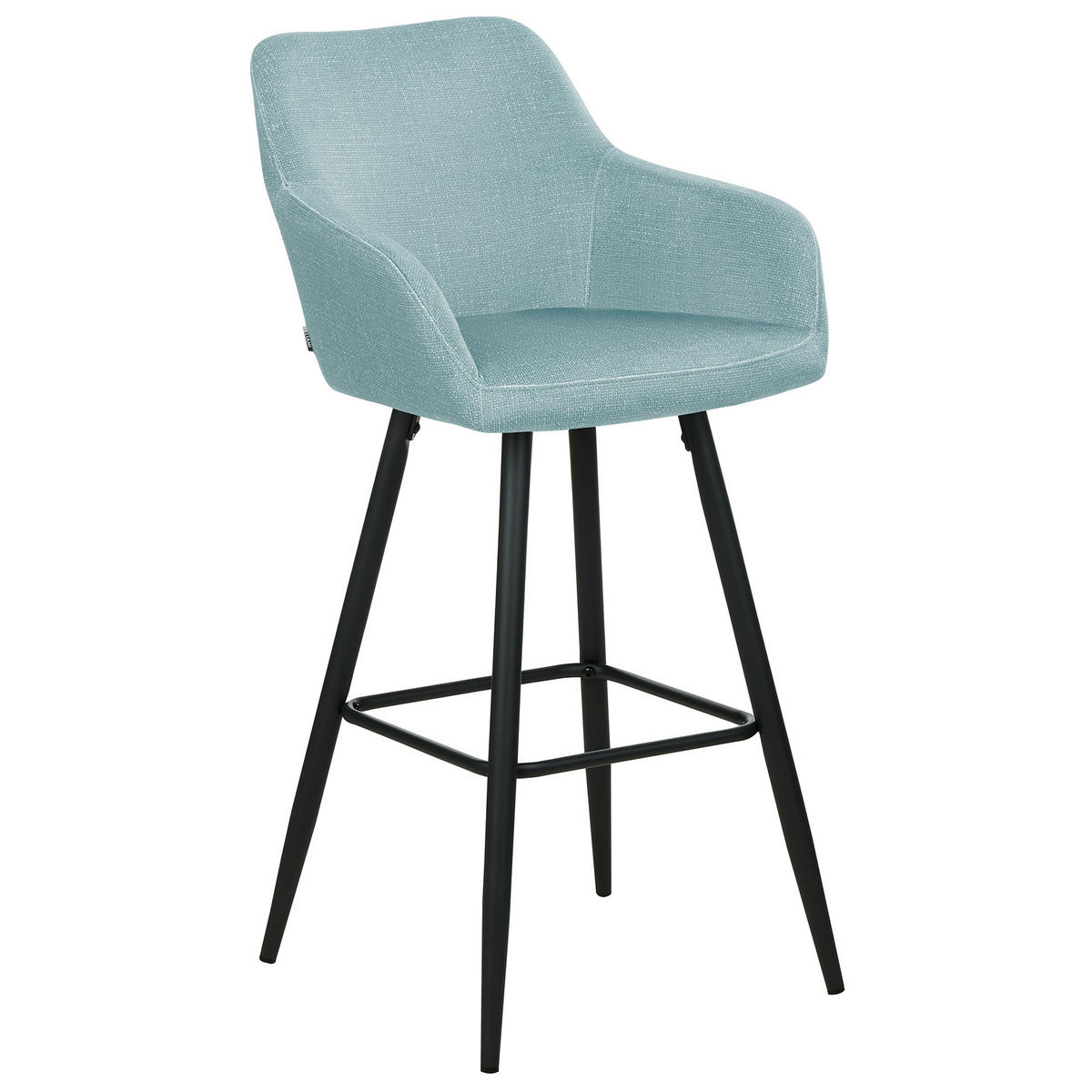 BARSTUHL 2er-Set Samtstoff hellblau Casmalia - Blau/Schwarz, Textil (50/104/55cm) - Beliani